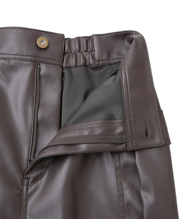AMERICAN HOLIC Wポケットフェイクレザースカート Brown