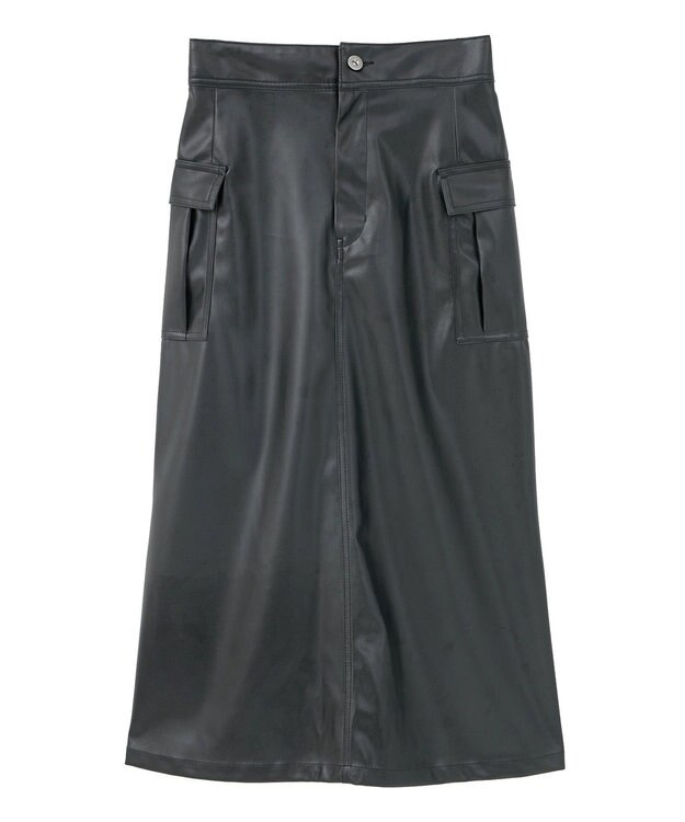 AMERICAN HOLIC Wポケットフェイクレザースカート Black