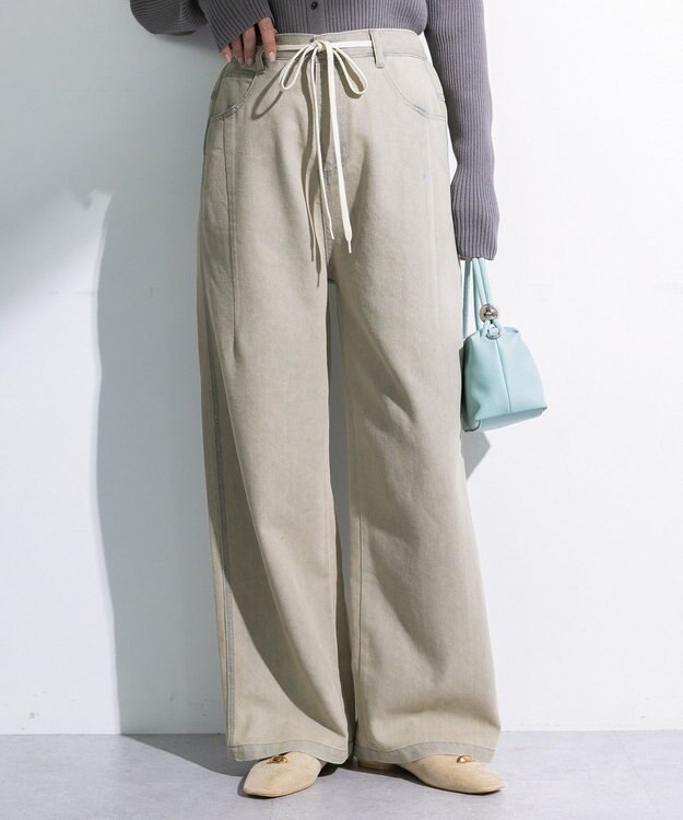 Green Parks コクーンシルエットデニムパンツ Gray Beige