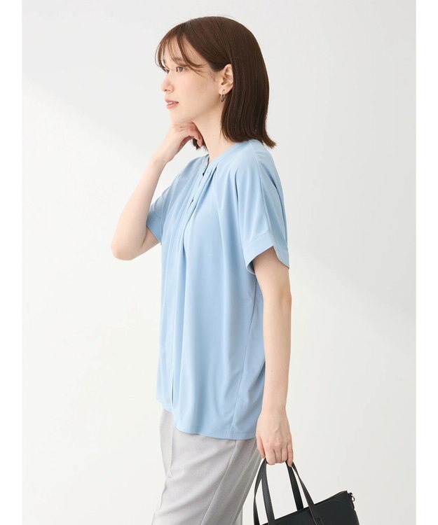 Green Parks ２ｗａｙ　フレンチスリーブ釦付ブラウソー Sax