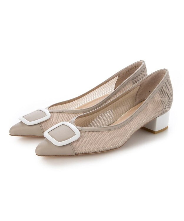 MODE ET JACOMO <MODE ET JACOMO>ポインテッドバックルデザインパンプス ライトオーク