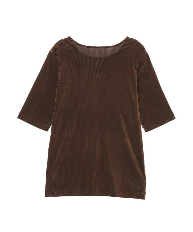 earth music&ecology フロッキーチュールカーディガン Brown