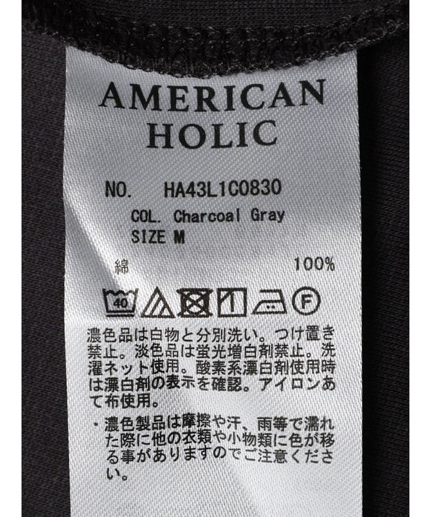 AMERICAN HOLIC カフタン５分袖カットプルオーバー Charcoal Gray