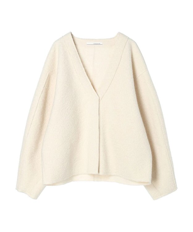 Green Parks ・ＥＬＥＮＣＡＲＥ　ＤＵＥ　ブークレＶネックカーデ Ivory