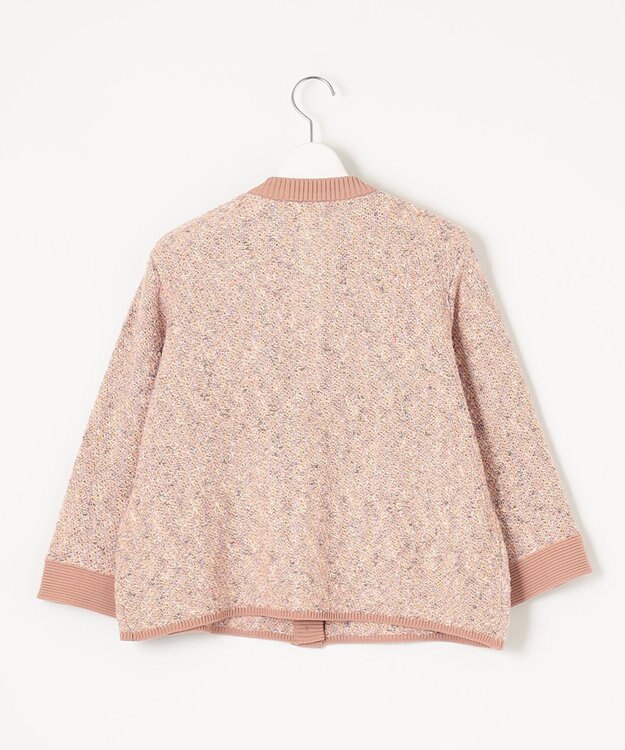 自由区 【XSサイズ～/洗える】カラーミックスツイード ニットカーディガン ローズ系7