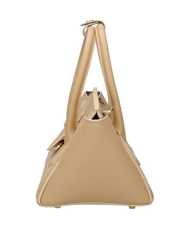 INTER-CHAUSSURES 【CHRISTIAN VILLA】レザーワイドハンドバッグ ベージュ