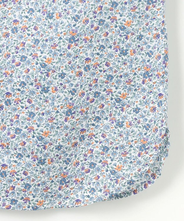 J.PRESS LADIES L 【洗える】Liberty Lilibet＆Hannah Rose バンドカラー ブラウス ブルー系5