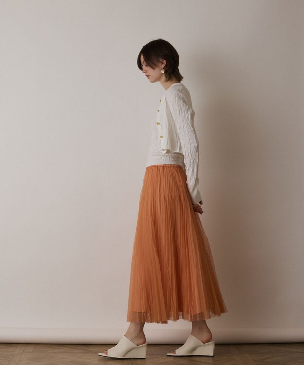 GRACE CONTINENTAL モノグラムニットカーディガン ホワイト