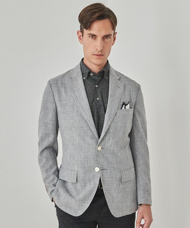 GOTAIRIKU ウォッシャブルに進化【洗える/シワになりにくい/ストレッチ】タイワンタフタ ジャケット ライトグレー系