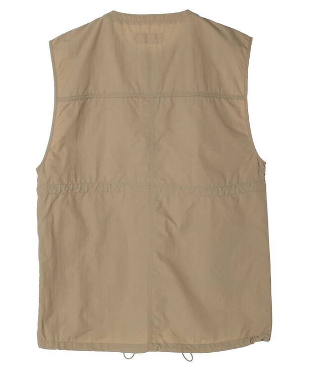 Green Parks ノーカラーミリタリーベスト Beige