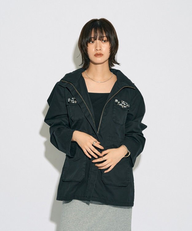 YECCA VECCA 【archive】ビジューミリタリージャケット Black