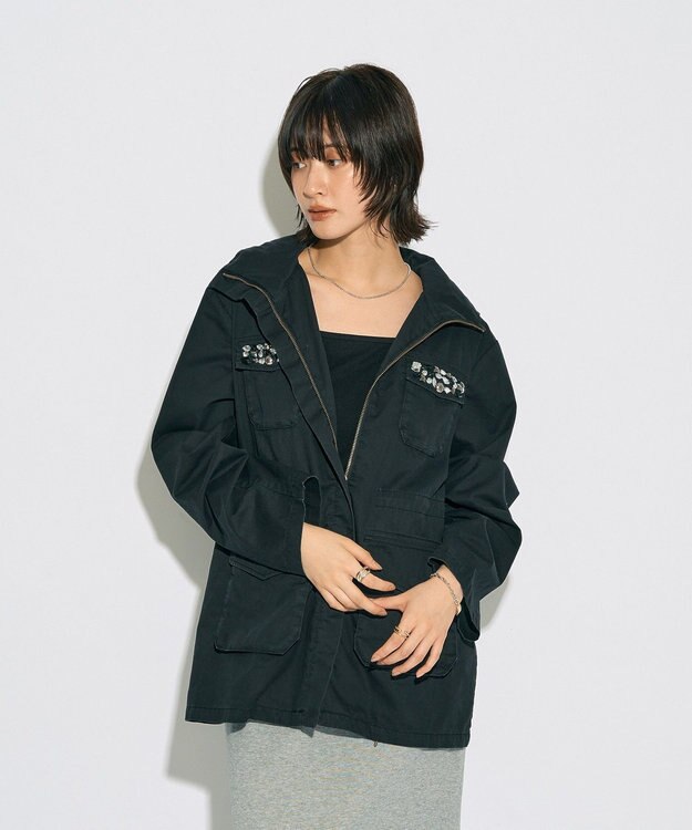 YECCA VECCA 【archive】ビジューミリタリージャケット Black