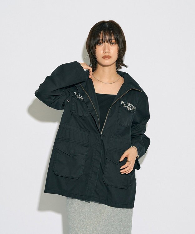 YECCA VECCA 【archive】ビジューミリタリージャケット Black