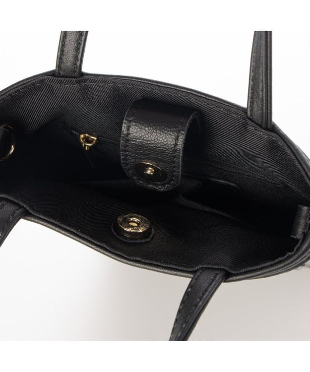 UNBILLION 【テレビ ドラマ着用アイテム】ペルケ perche / シーププリーツパール付き2wayミニショルダー ブラック