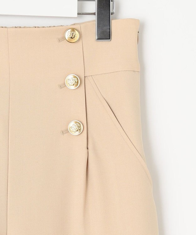 Feroux 【洗える】ハイウエストマリン パンツ ベージュ系