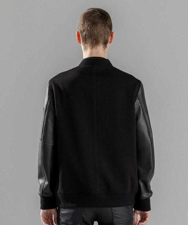 JOSEPH HOMME ライトタックブロックレザー　ブロッキングブルゾン ブラック系