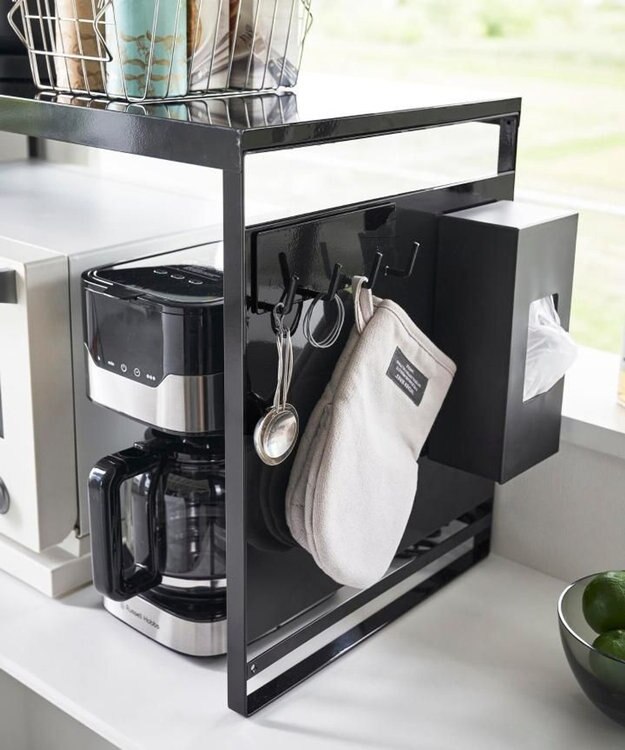 tower スチールパネル付きレンジラック タワー W75 ブラック ブラック