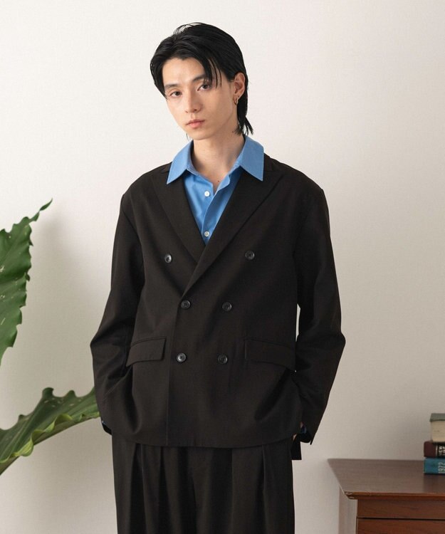 WEGO 【フォーマル/セットアップ対応】ダブルテーラードジャケット ブラック