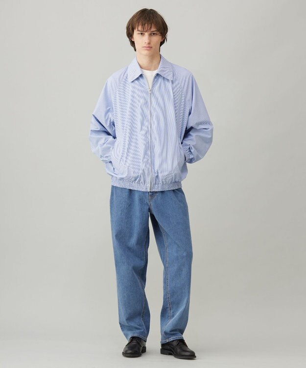 UNFILO MENS コットンライク ブルゾン ブルーストライプ