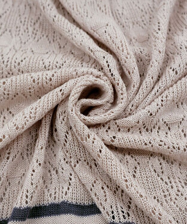 Tiaclasse クロシェ編み配色ニットスカート アイボリー×チャコール