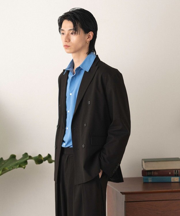 WEGO 【フォーマル/セットアップ対応】ダブルテーラードジャケット ブラック