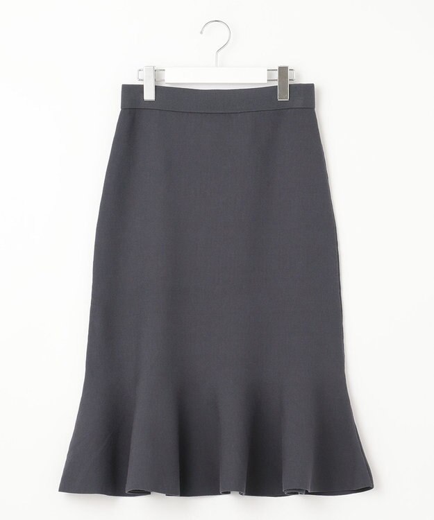 自由区 【洗える/セット着用可】レーヨンポリエステルスムース スカート ブルーグレー