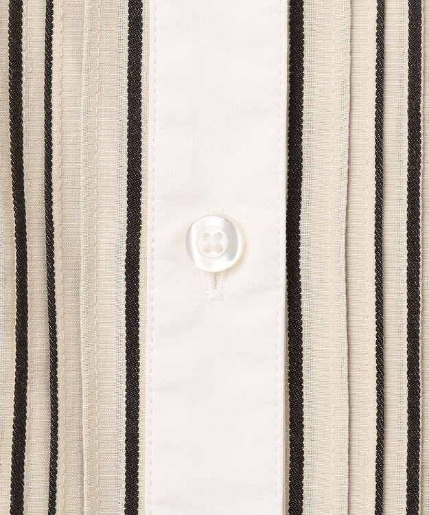 J.PRESS YORK STREET 【WOMEN】コットンタイプライター バンドカラーブラウス ブラック系1