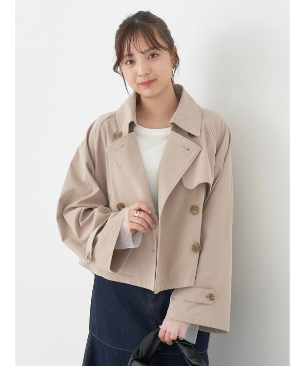 earth music&ecology ショートトレンチコート Beige