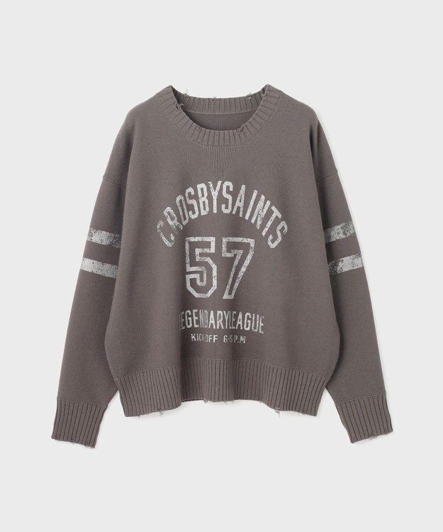 GRACE CONTINENTAL ナンバリングニットトップ グレー