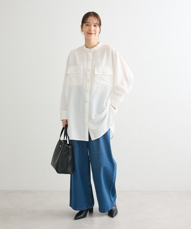 Green Parks ・ＥＬＥＮＣＡＲＥ　ＤＵＥ　イロイロ釦シャツチュニック Off White