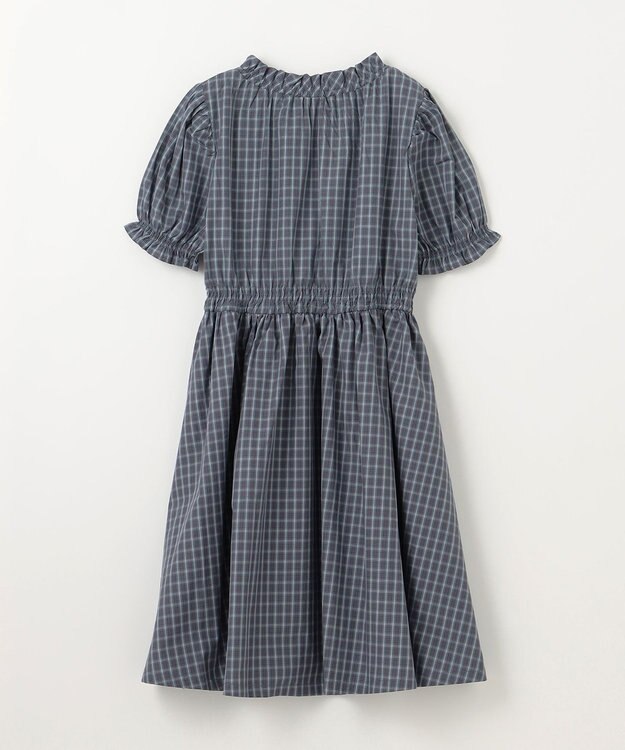 組曲 KIDS 【150-160㎝】チェック ワンピース ブルーグレー系3