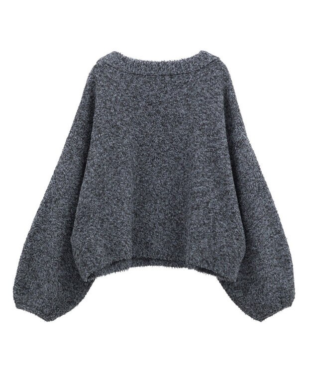 earth music&ecology オフショルフェザーニットプルオーバー Charcoal Gray
