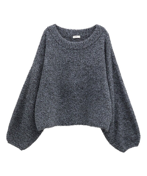 earth music&ecology オフショルフェザーニットプルオーバー Charcoal Gray