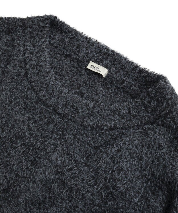 earth music&ecology オフショルフェザーニットプルオーバー Charcoal Gray