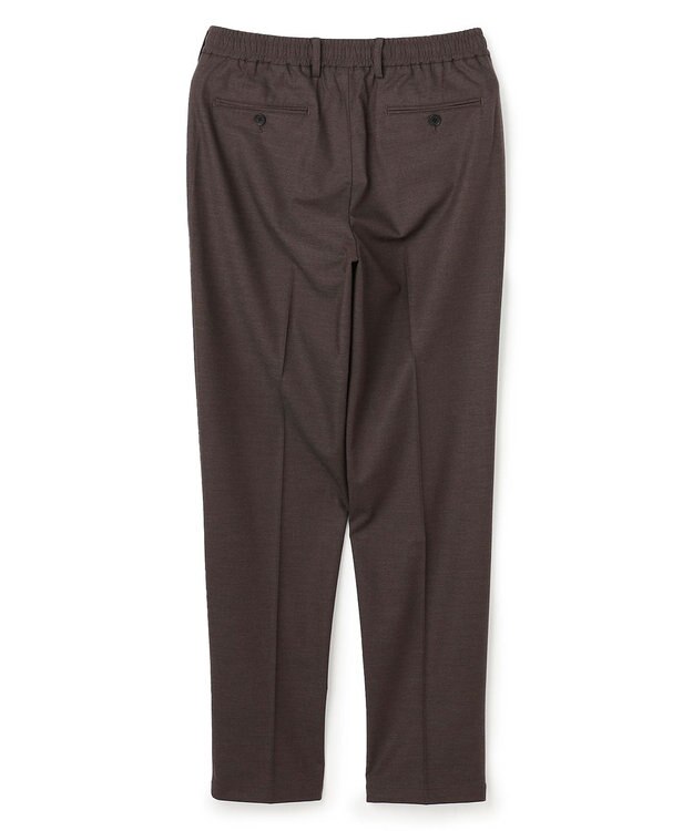 JOSEPH HOMME 新素材【ストレッチ/ウエストゴム仕様】ウール混キャリーマンストレッチ ドロスト付ストレートパンツ / HOVE ダークブラウン系