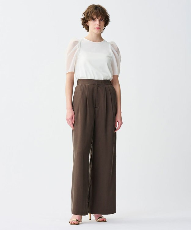 uncrave 【新色追加！】フィブリルシャンブレー ワイドパンツ ブラウン