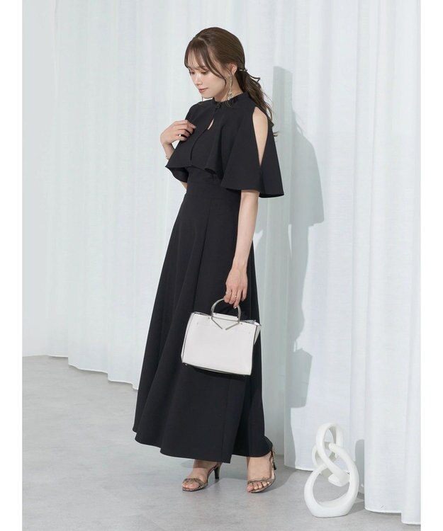 earth music&ecology ＳＥＴ２点ケープ＋キャミワンピース Black