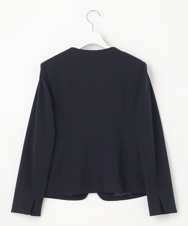 J.PRESS LADIES S 【洗える・UVカット】 アルファクロスジャージー ノーカラー ジャケット ネイビー系