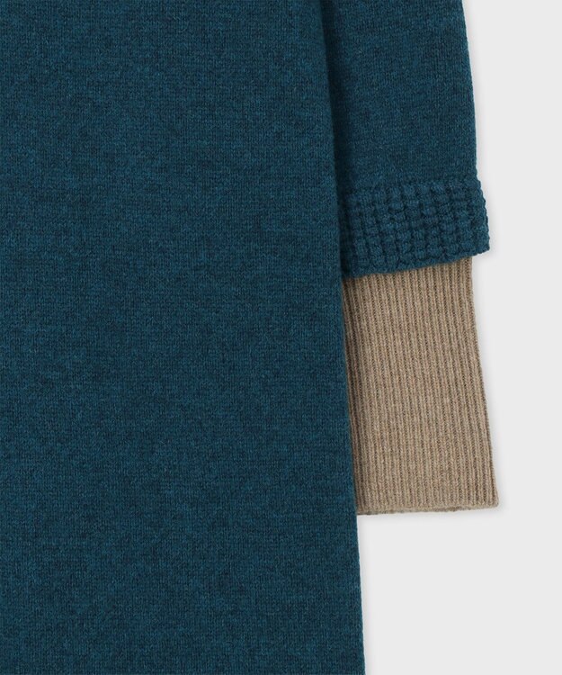 Paul Smith レイヤードディテール ニットワンピース ブルーグリーン