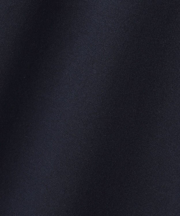 UNFILO L フリルトリミング ニットワンピース ネイビー×ネイビー