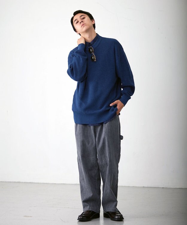 J.PRESS YORK STREET 【UNISEX】デニムルッククルーネックニット サックスブルー系