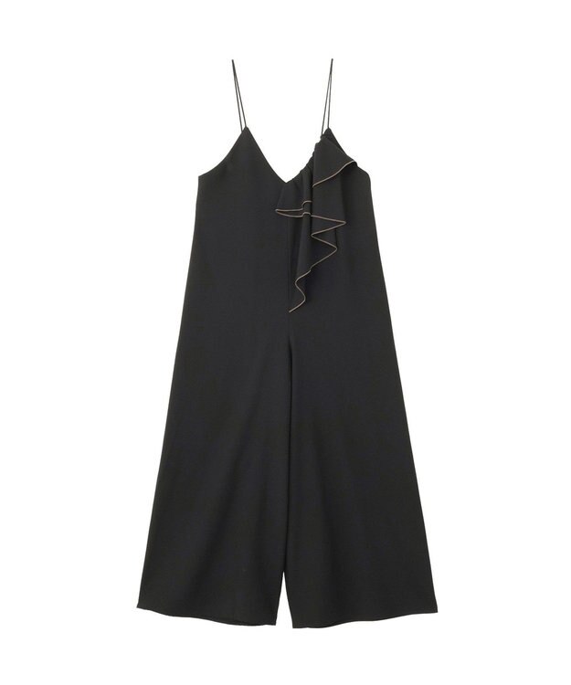 YECCA VECCA ラッフルキャミオールインワン Black