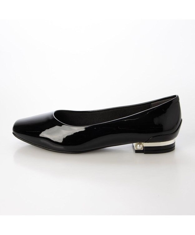 MODE ET JACOMO <MODE ET JACOMO>アクセントヒールスクエアパンプス ブラックエナメル