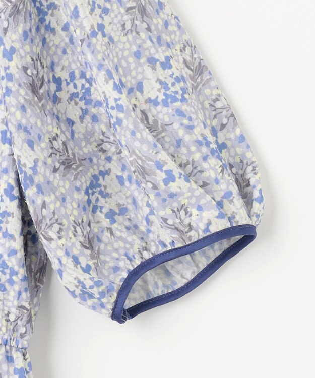 ANY SIS 【洗える】リーフMIXプリント ワンピース ブルー系