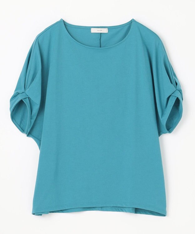 ANY 【接触冷感/UVケア/シワになりにくい】ドルマンスリーブ Tブラウス ターコイズ