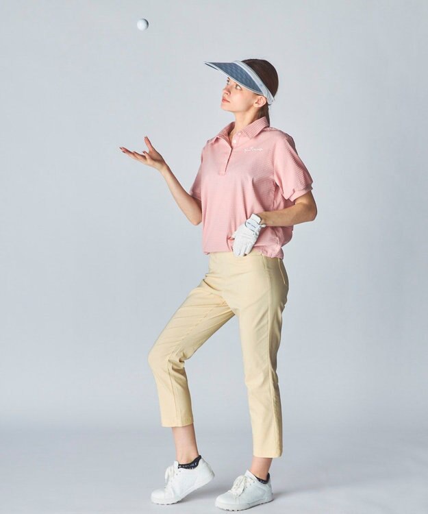 FILA GOLF／marie claire 【marie claire SPORT】 ストレッチサッカー素材ポロシャツ ピンク