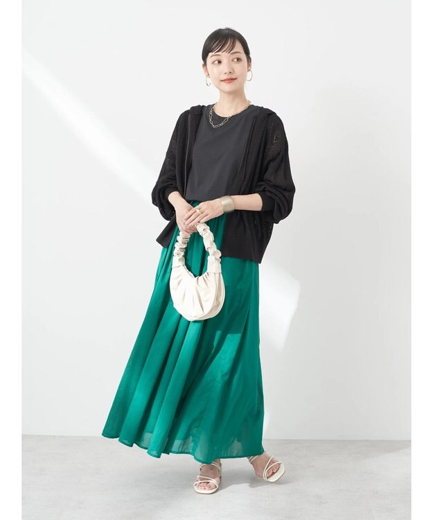 earth music&ecology ノースリーブカットソー（汗じみ防止） Black