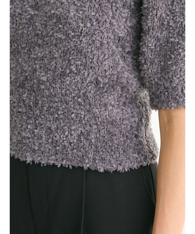 Green Parks テープヤーン半袖ニットプルオーバー Charcoal Gray