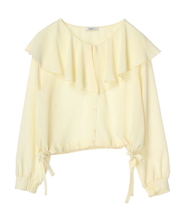 earth music&ecology ラッフルシアードロストブラウス Yellow