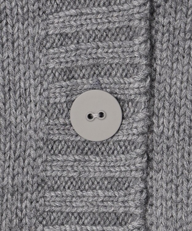 BEIGE， 【洗える】CHESTER / フェイクファーVネックカーディガン Md.Gray